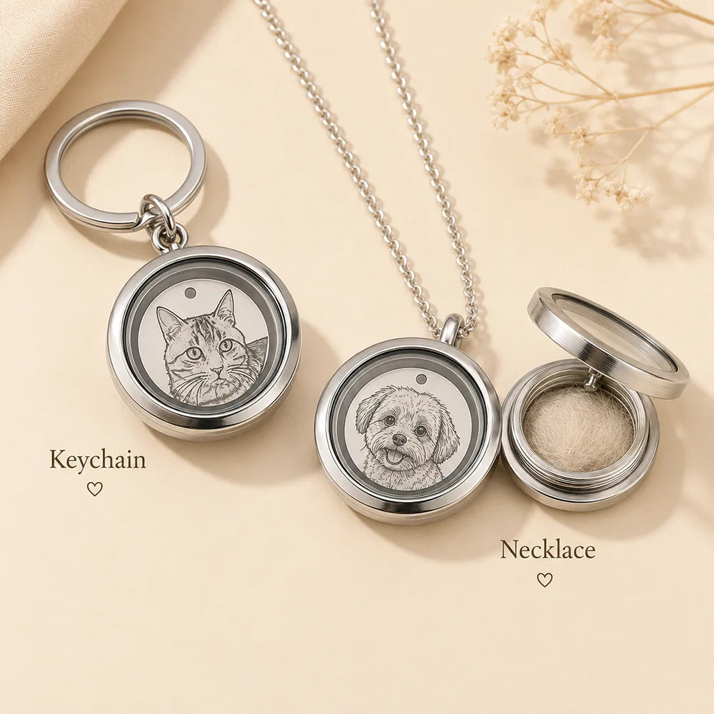 Personalized Pet Keepsake Locket – Custom Portrait Engraving