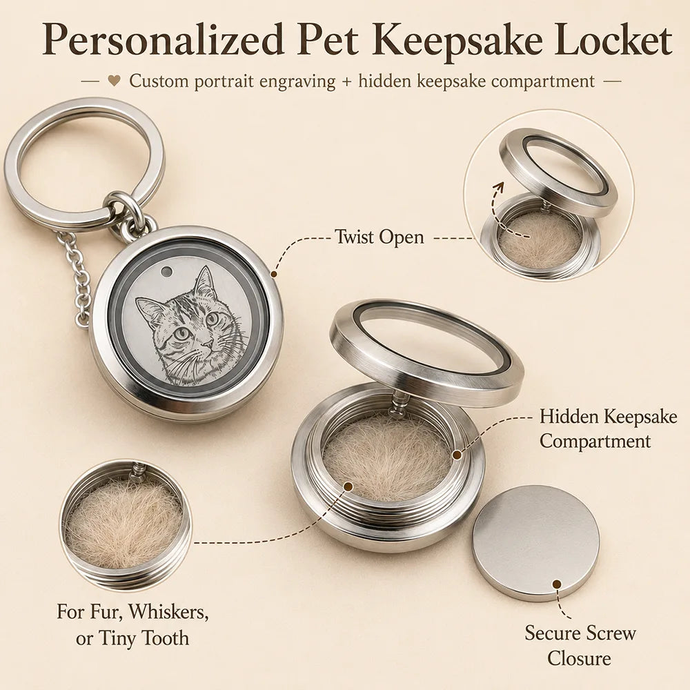 Personalized Pet Keepsake Locket – Custom Portrait Engraving