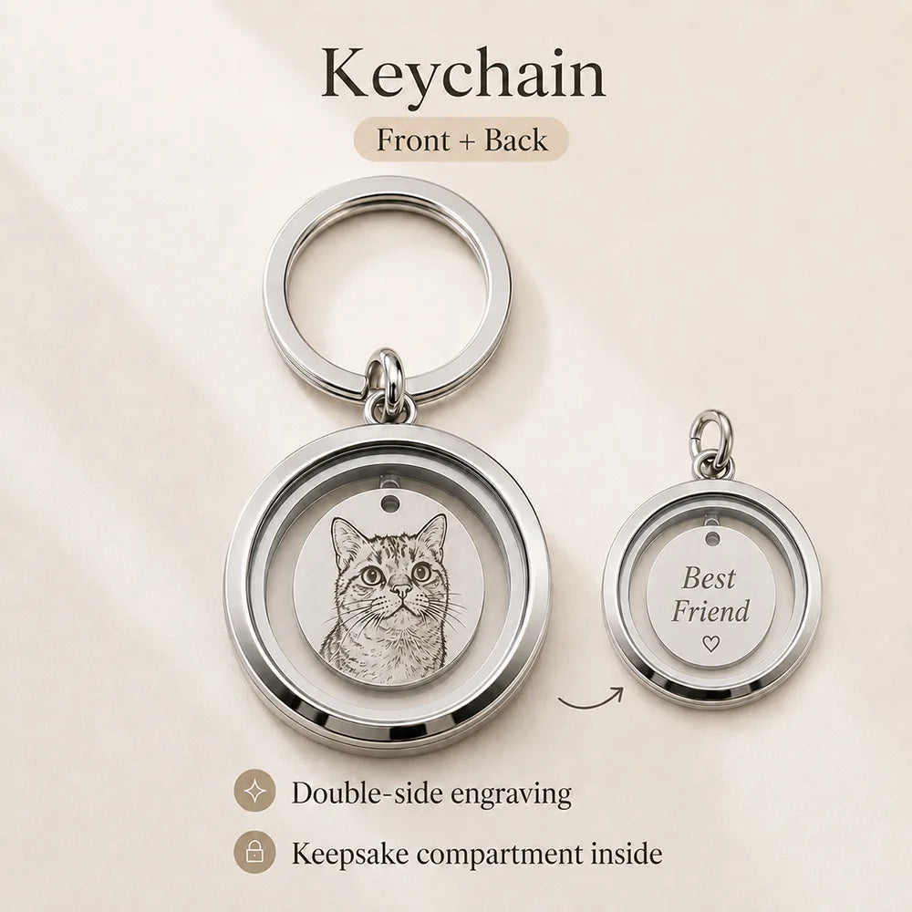 Personalized Pet Keepsake Locket – Custom Portrait Engraving