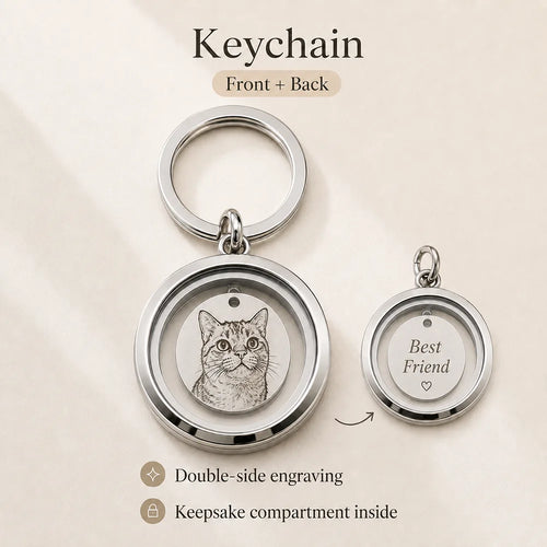 Personalized Pet Keepsake Locket – Custom Portrait Engraving