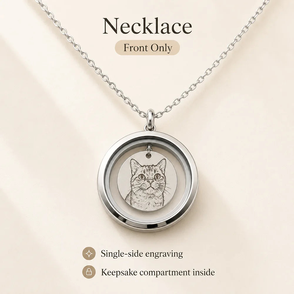 Personalized Pet Keepsake Locket – Custom Portrait Engraving