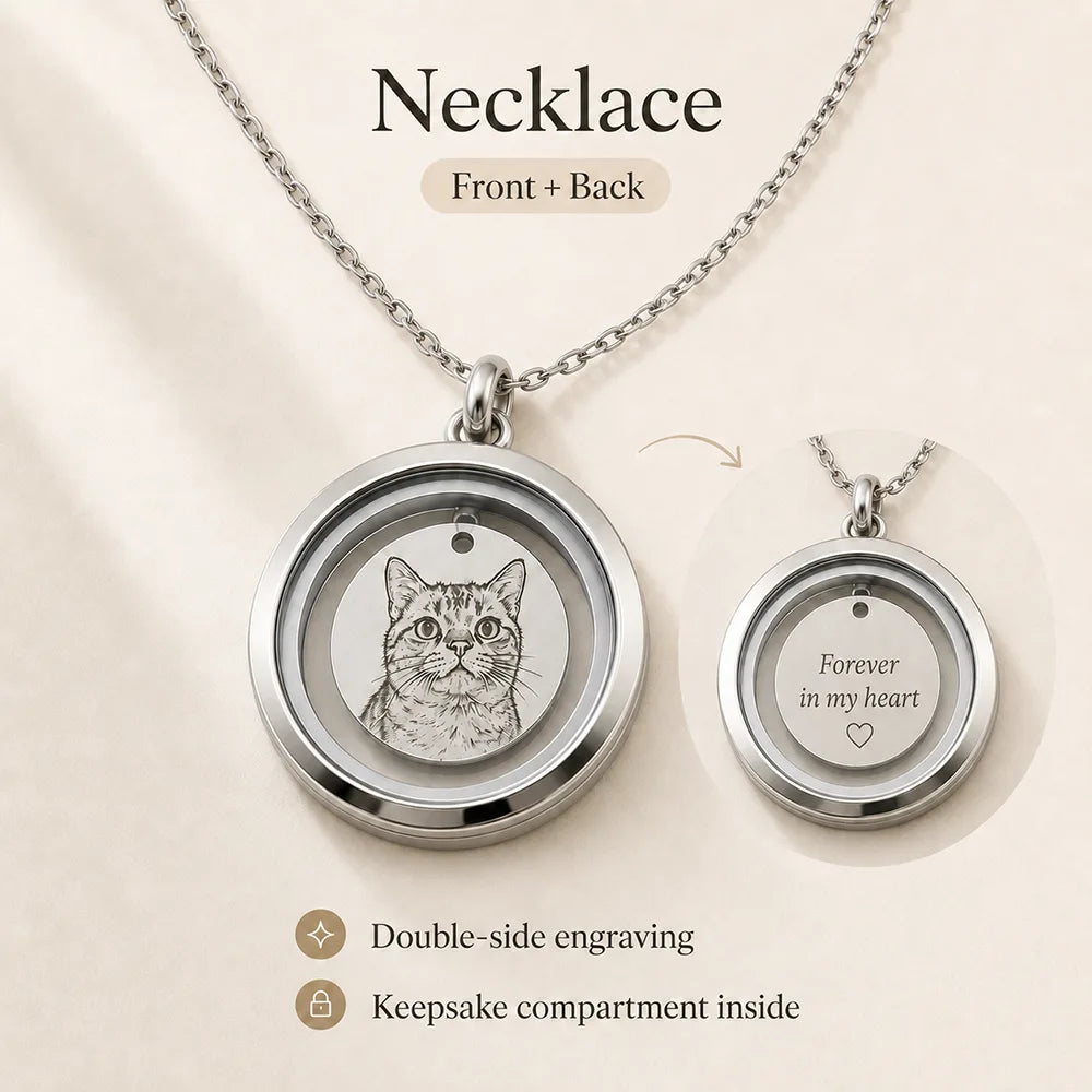 Personalized Pet Keepsake Locket – Custom Portrait Engraving
